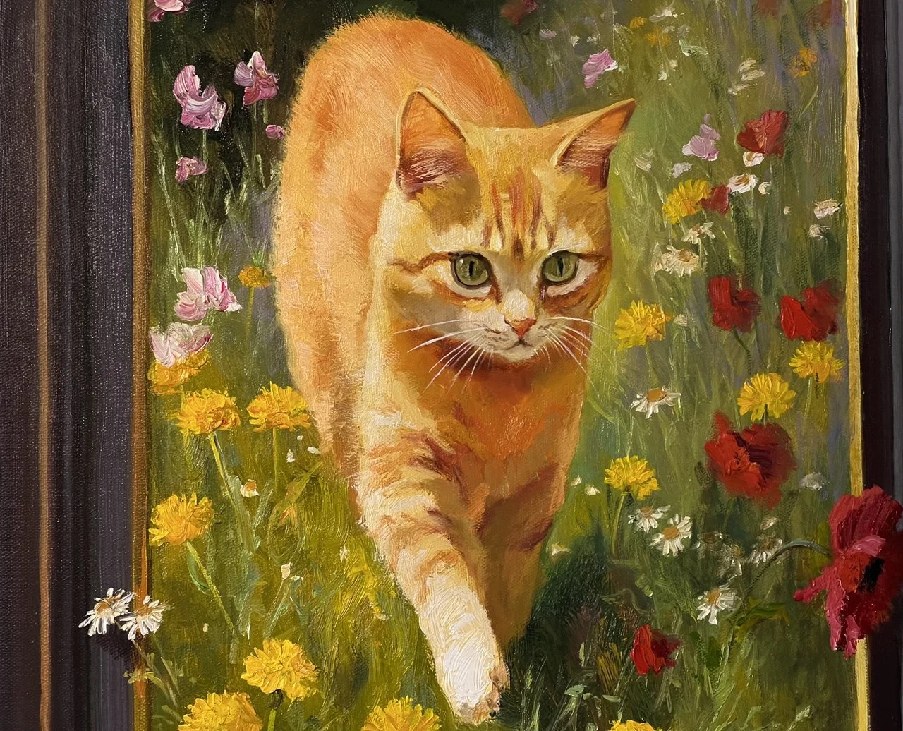 Кошечка в нарисованной раме — 2