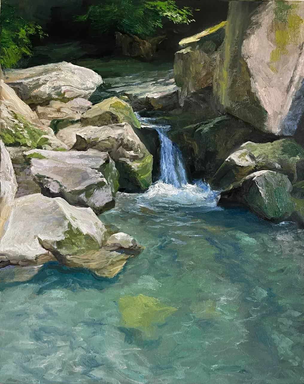 Водопад среди камней