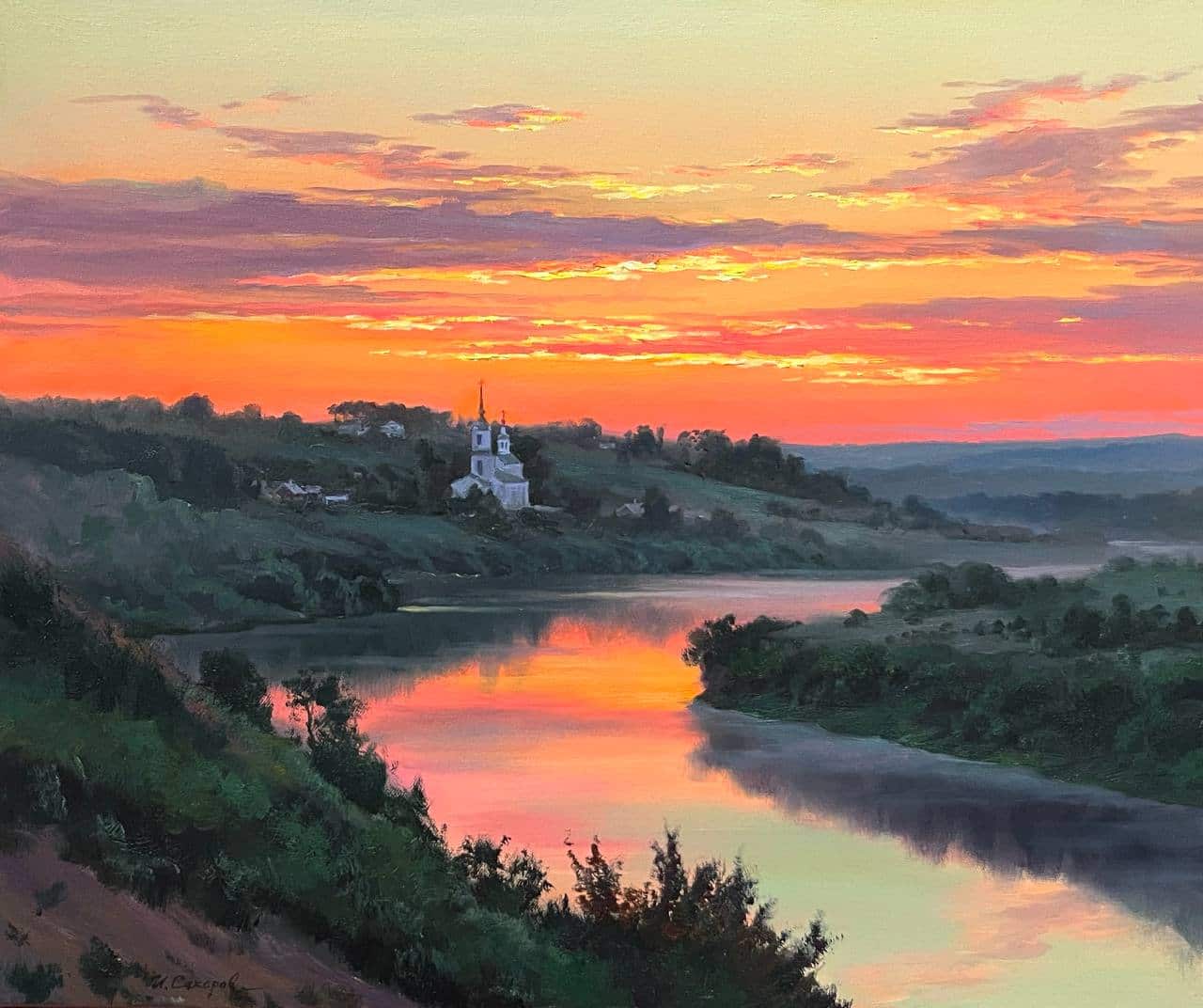 Храм на закате