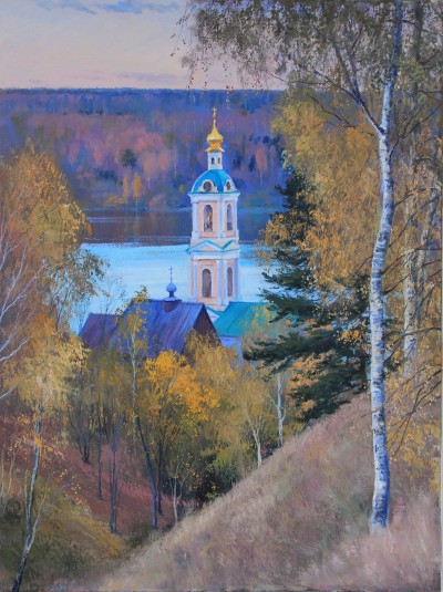 Пейзаж с церковью
